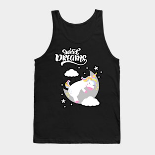 SWEET Dreams Cute Unicorn Quotes Tank Top